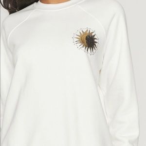 NWT! SPIRITUAL GANGSTER White Sun/Moon Sweatshirt